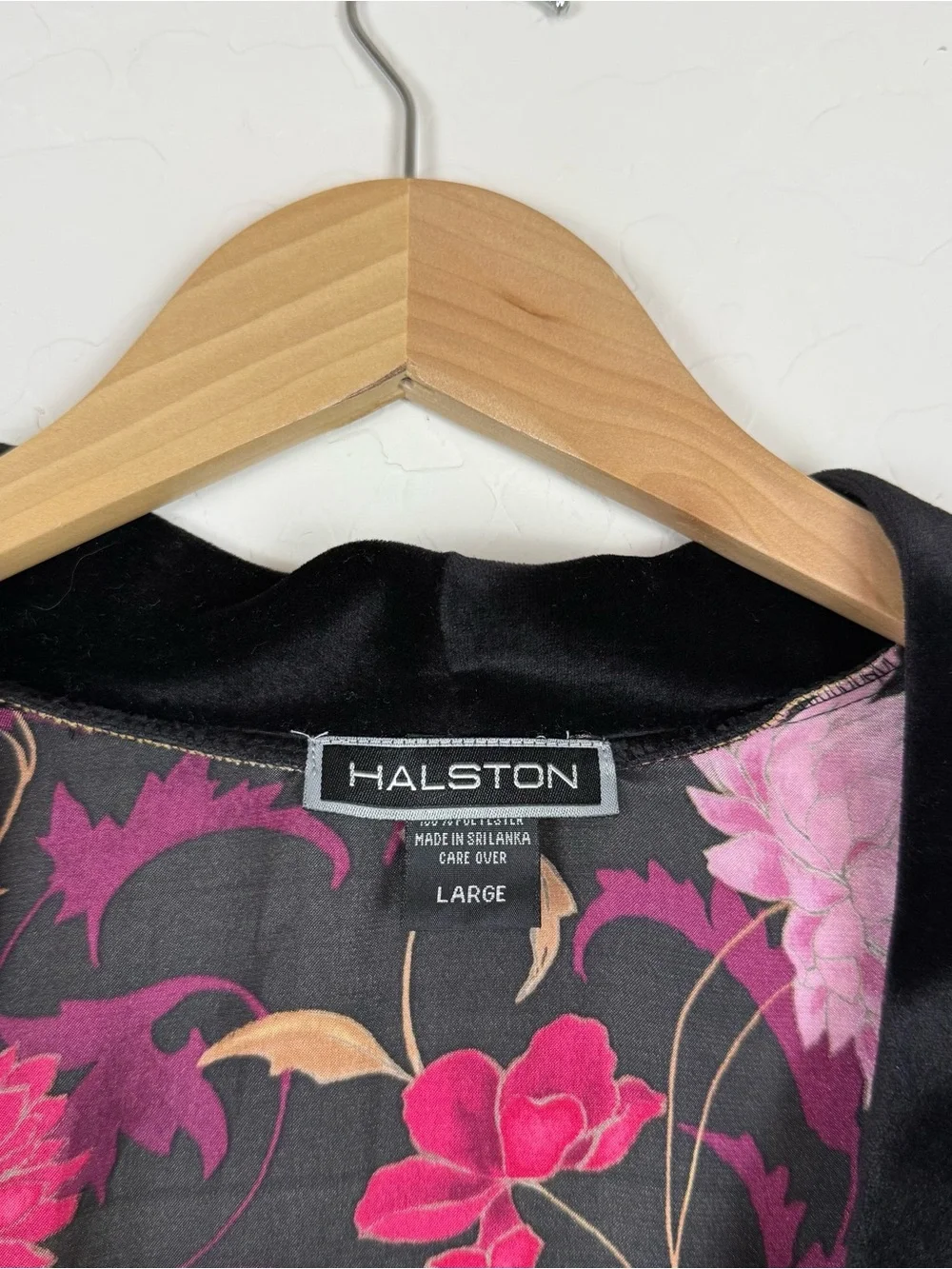 NWT Vintage Halston 2-Piece Satin Loungewear Set Floral Top and Pants